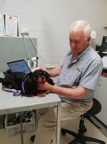 Beatriz with eye specialist Dr Andrew Turner