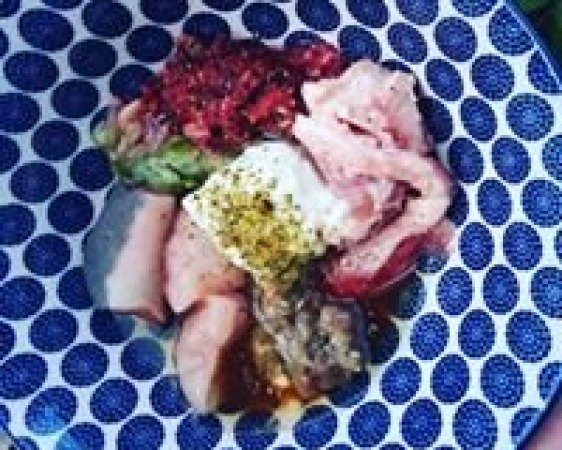 Bento in blue bowl